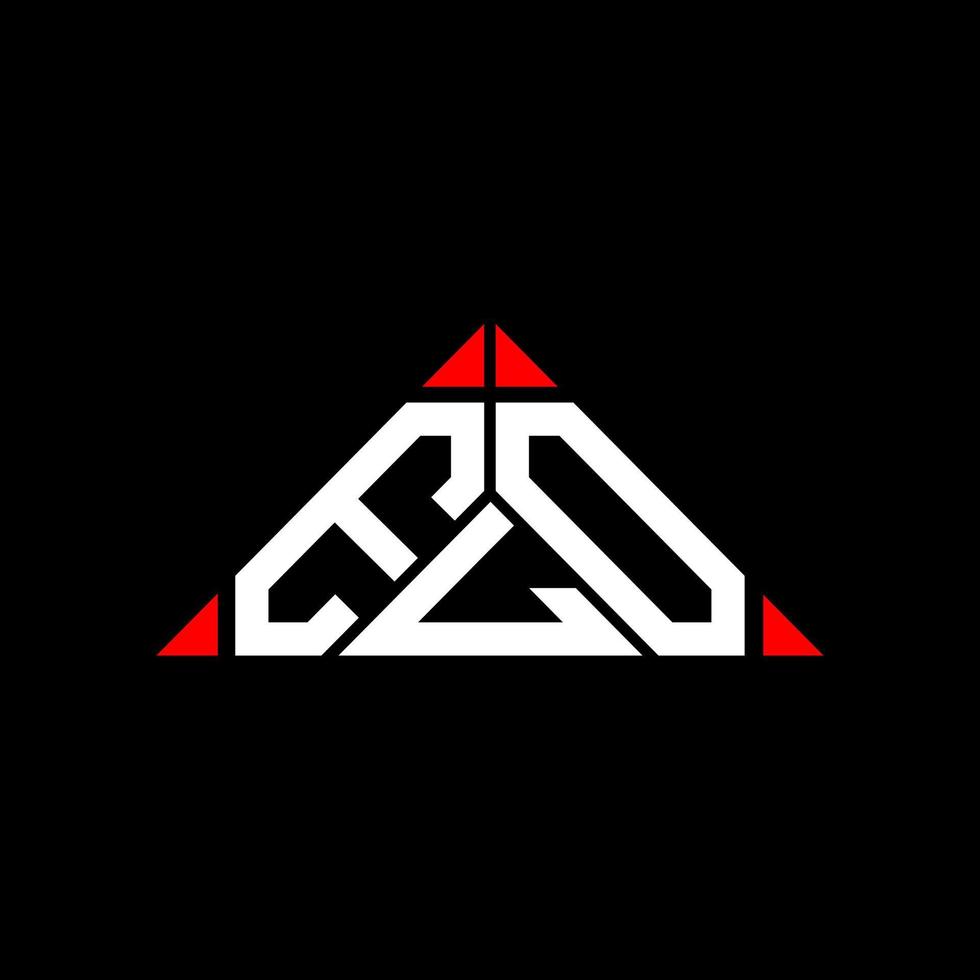 ELO letter logo creative design with vector graphic, ELO simple and modern logo in round triangle shape.