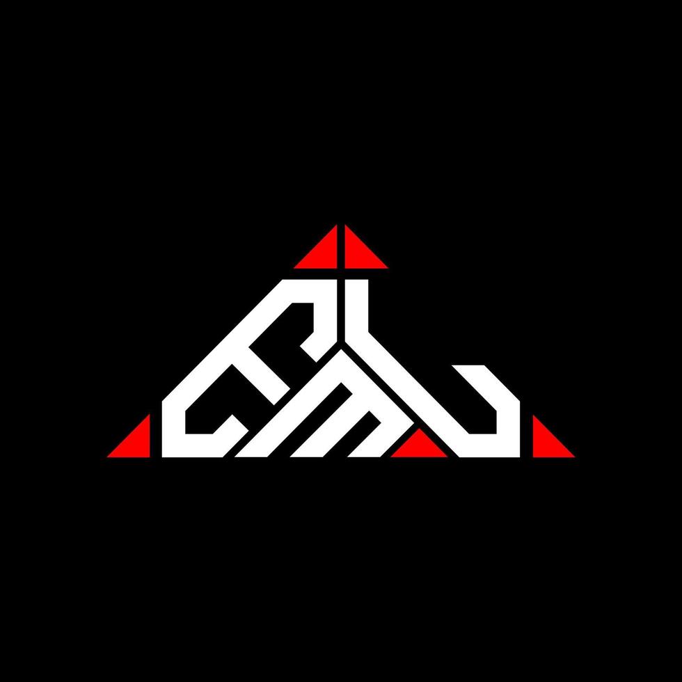 EML letter logo creative design with vector graphic, EML simple and modern logo in round triangle shape.