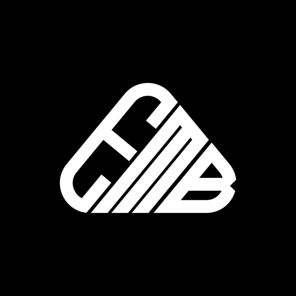 diseño creativo del logotipo de letra emb con gráfico vectorial, logotipo emb simple y moderno en forma de triángulo redondo. vector