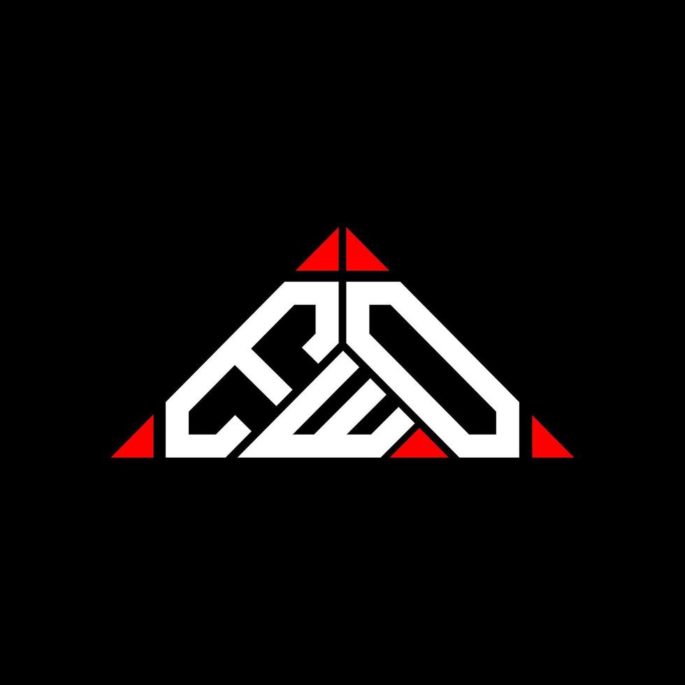 EWO letter logo creative design with vector graphic, EWO simple and modern logo in round triangle shape.