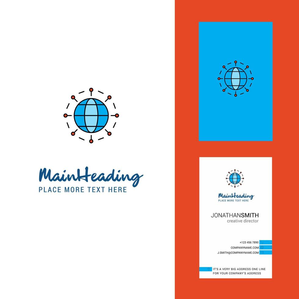 vector de diseño vertical de tarjeta de visita y logotipo creativo de globo