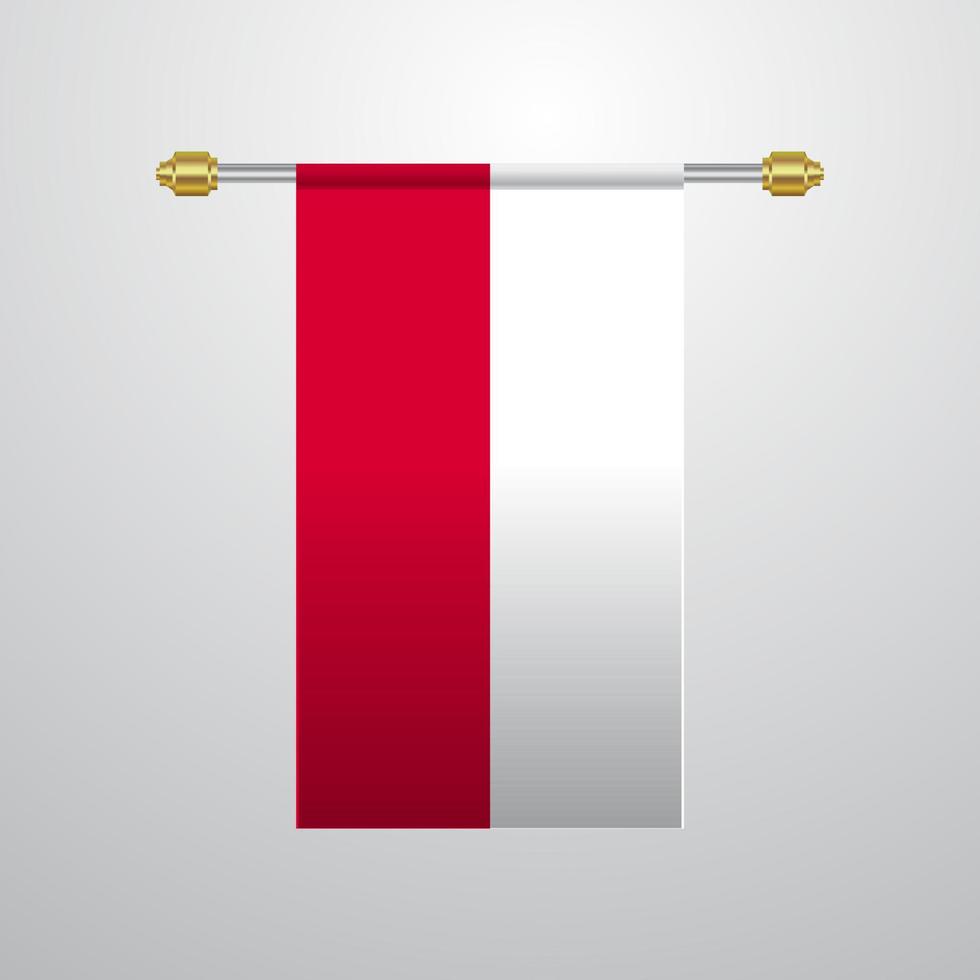 bandera colgante de polonia vector