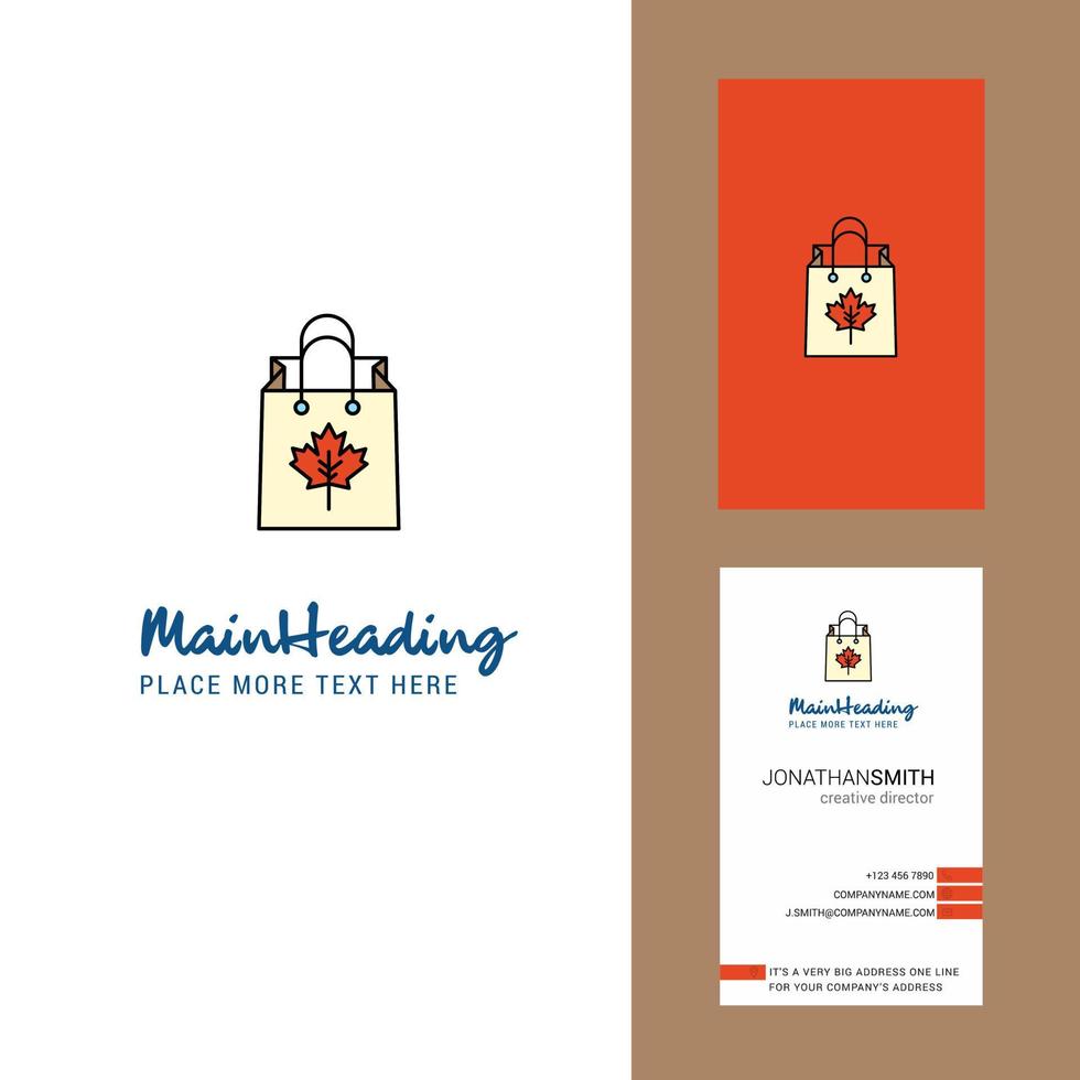 Shopping bag Creative Logo and business card vertical Design Vector