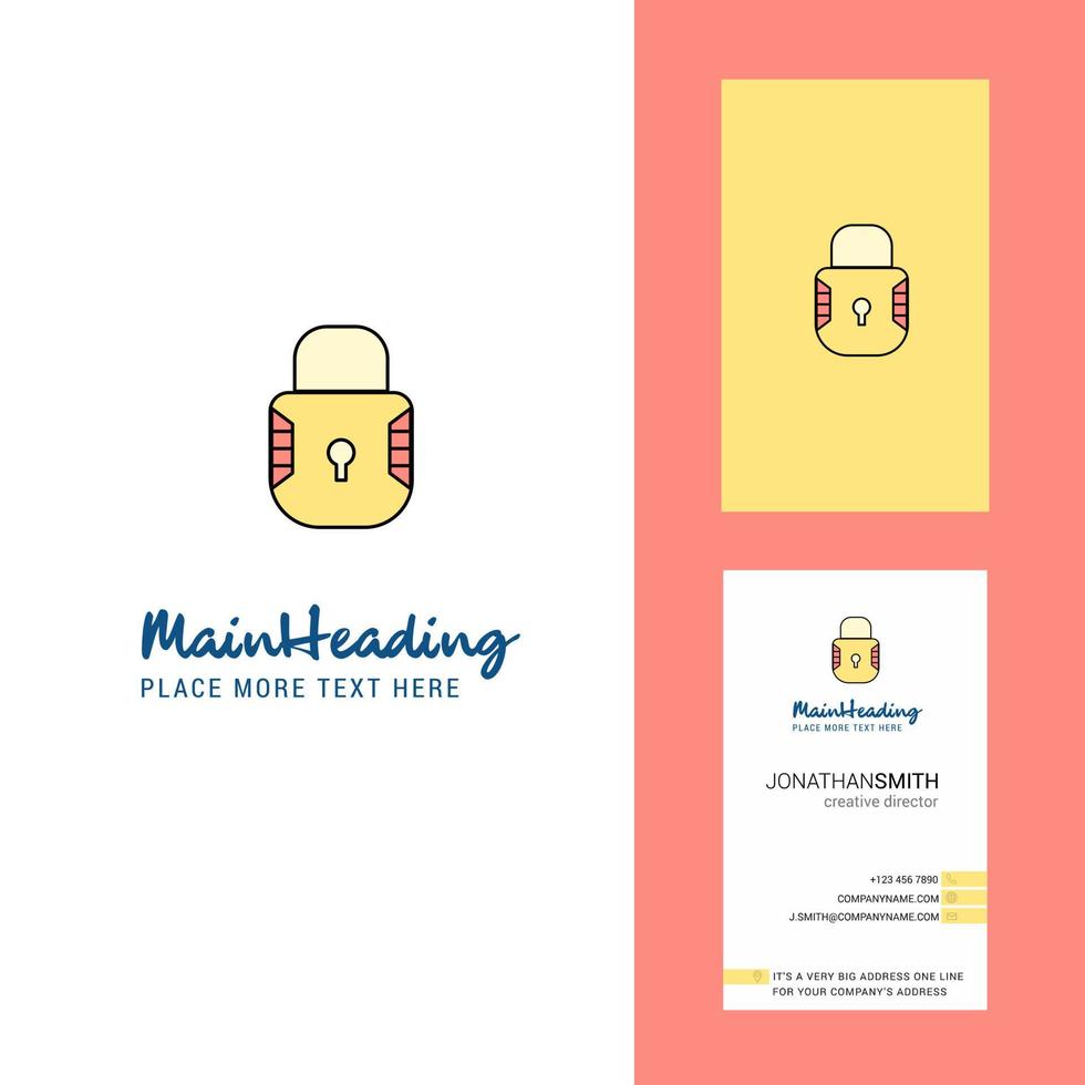 Locked Creative Logo and business card vertical Design Vector