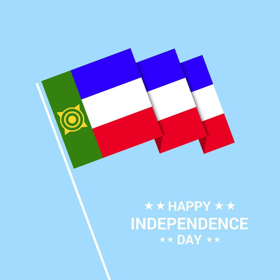 Khakassia Independence day typographic design with flag vector