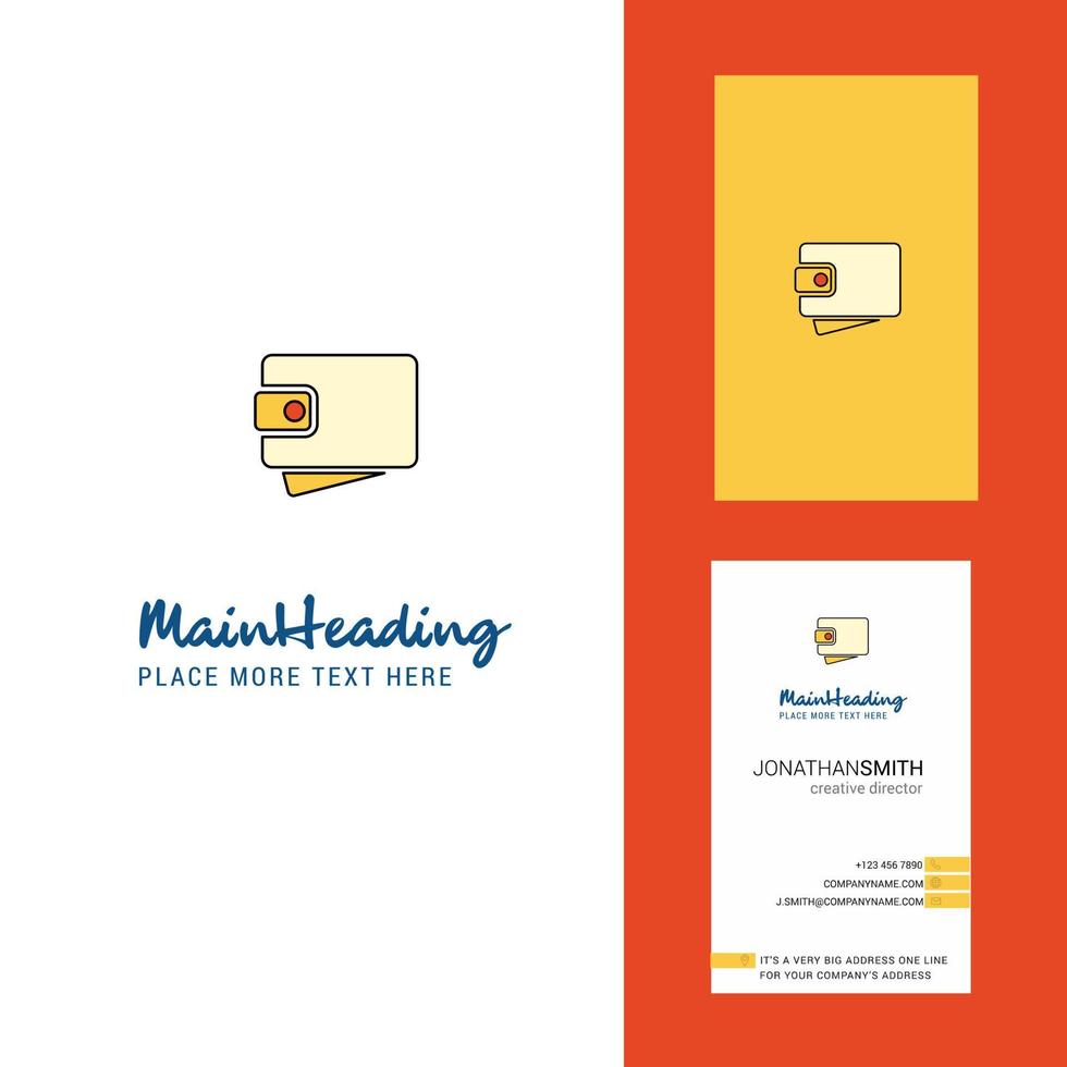 Wallet Creative Logo and business card vertical Design Vector