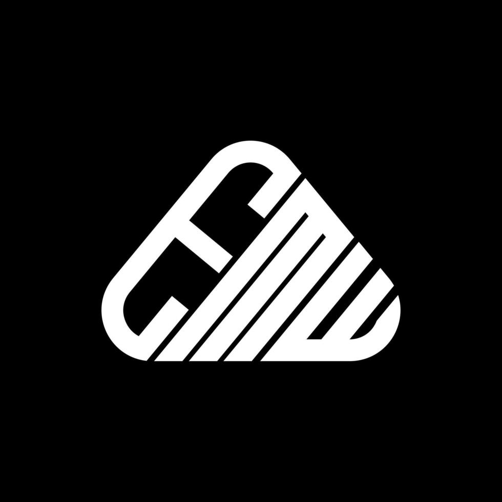 diseño creativo del logotipo de letra emw con gráfico vectorial, logotipo simple y moderno de emw en forma de triángulo redondo. vector