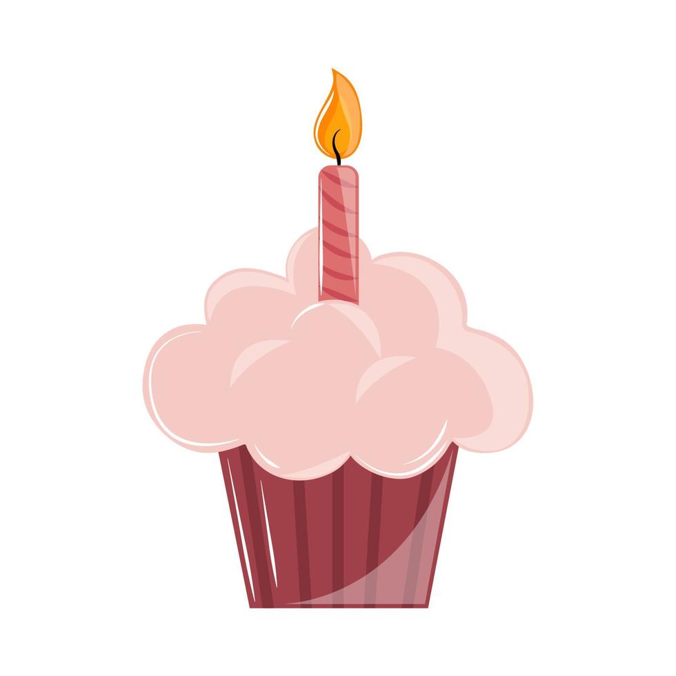 cupcake with candle vector