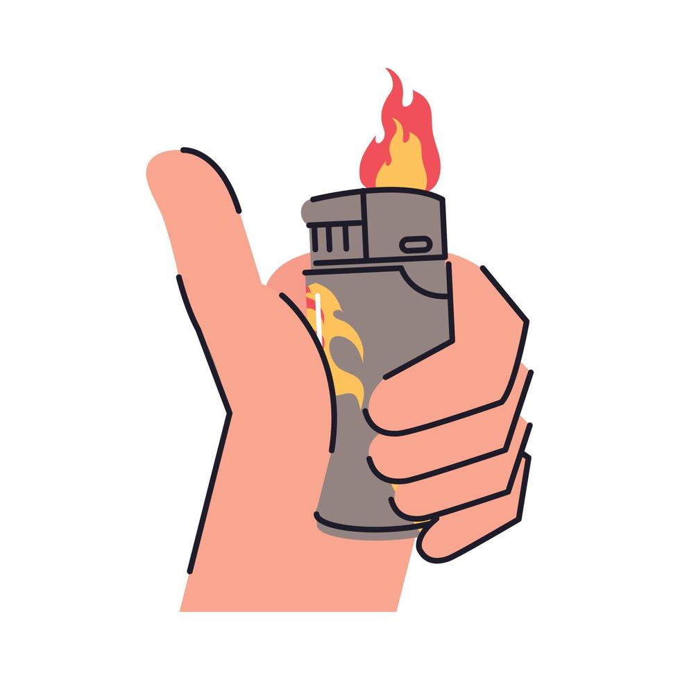 lighter in a hand vector