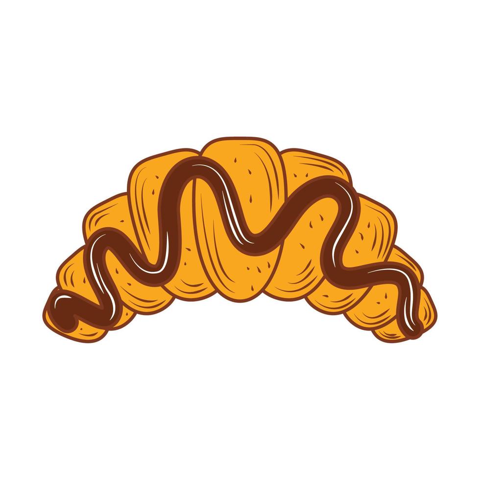 chocolate croissant food icon vector