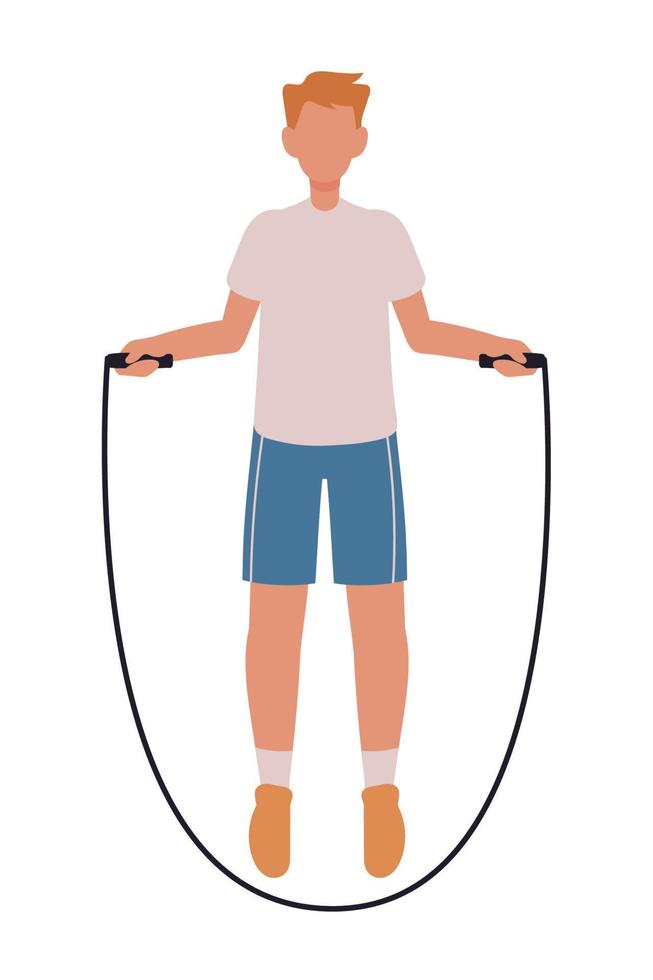 man with skipping rope vector