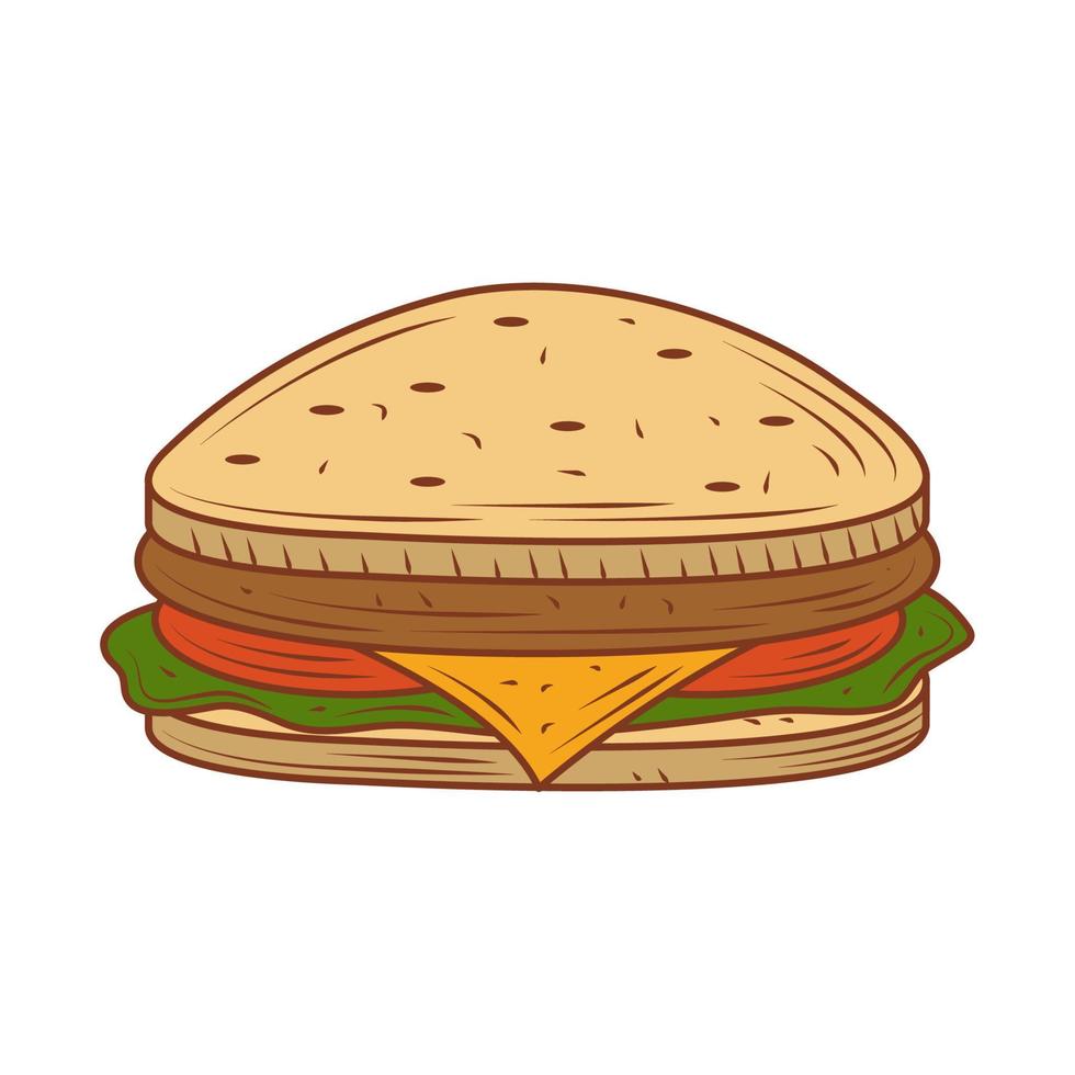 sandwich food icon vector