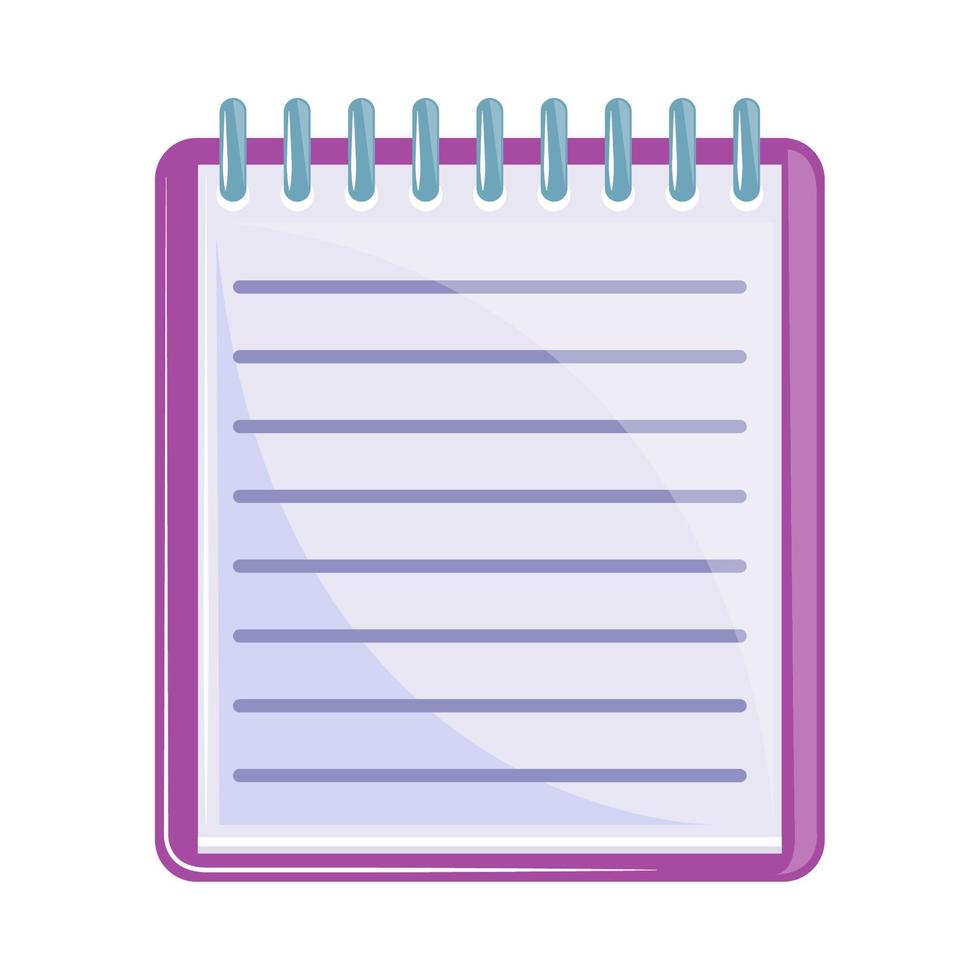 notepad cartoon icon vector