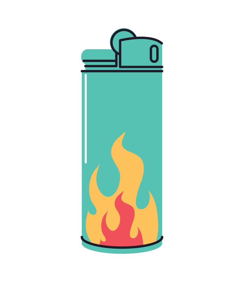 lighter with flame icon vector