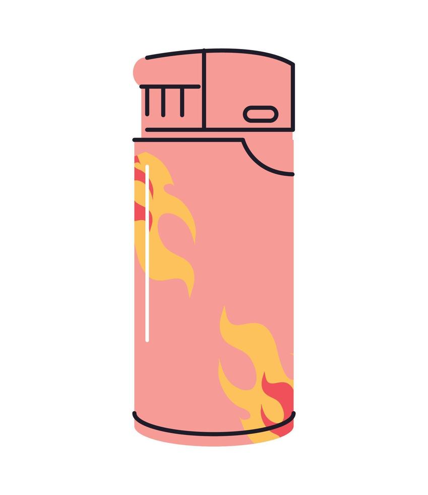 lighter with flames icon vector