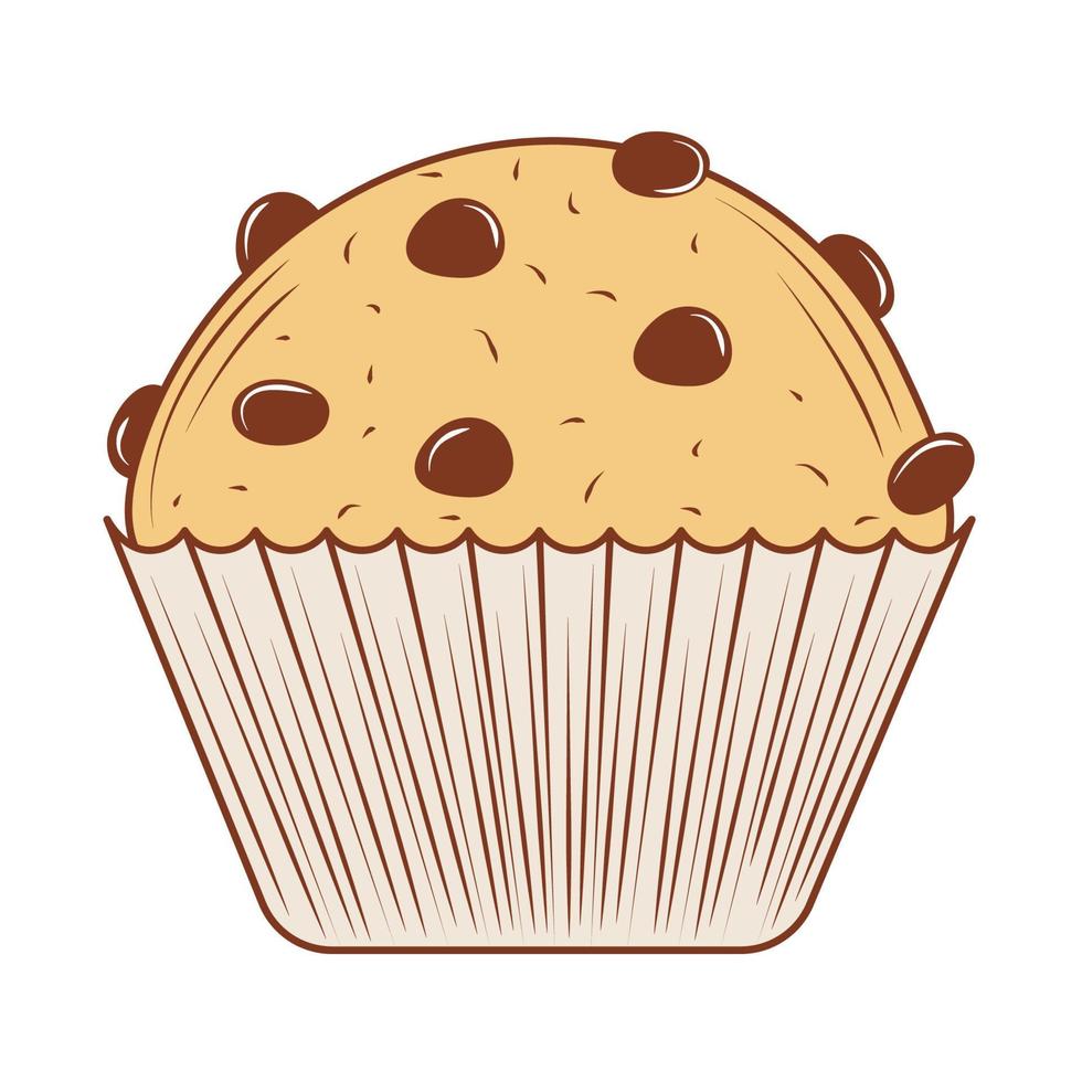 cupcake with chocolate vector