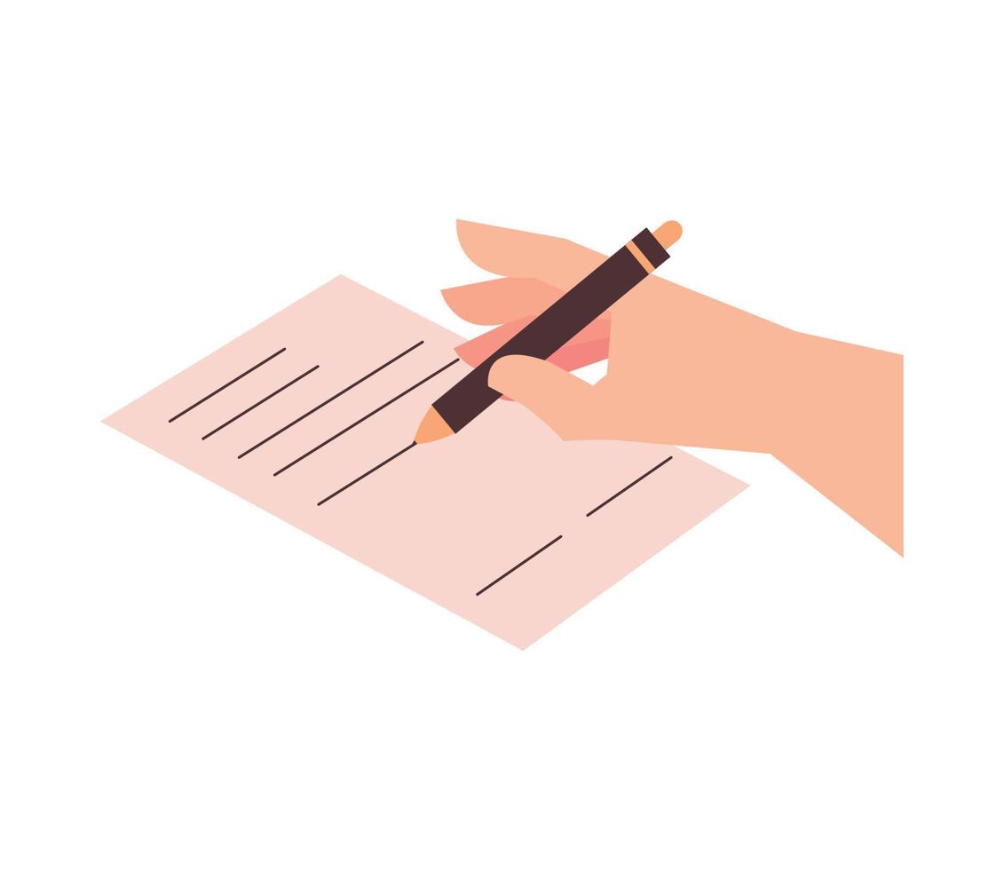 hand write with pen vector