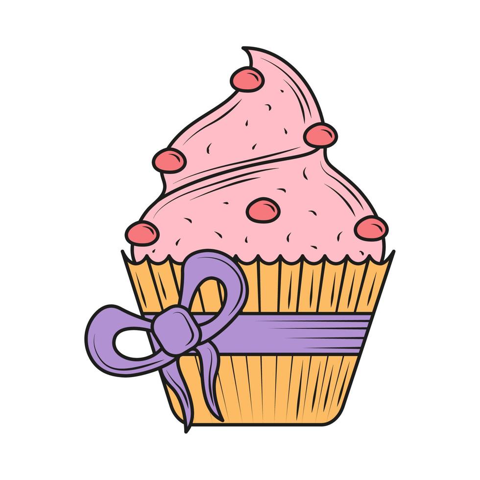 icono de cupcake dulce vector