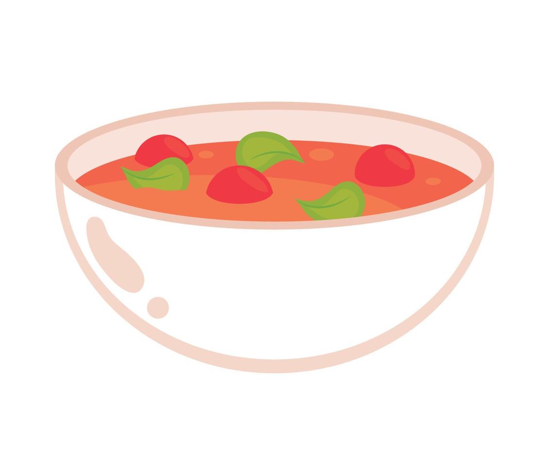 sopa de tomate comida italiana vector