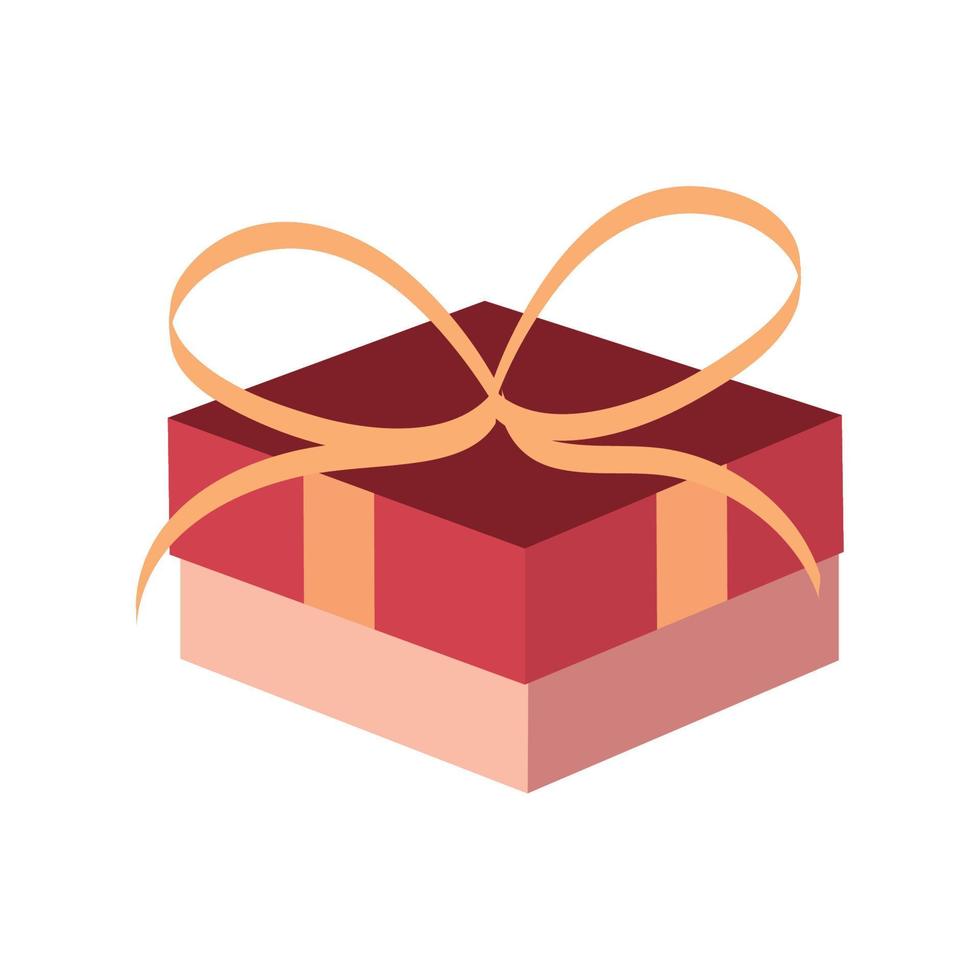 icono de caja de regalo plano vector