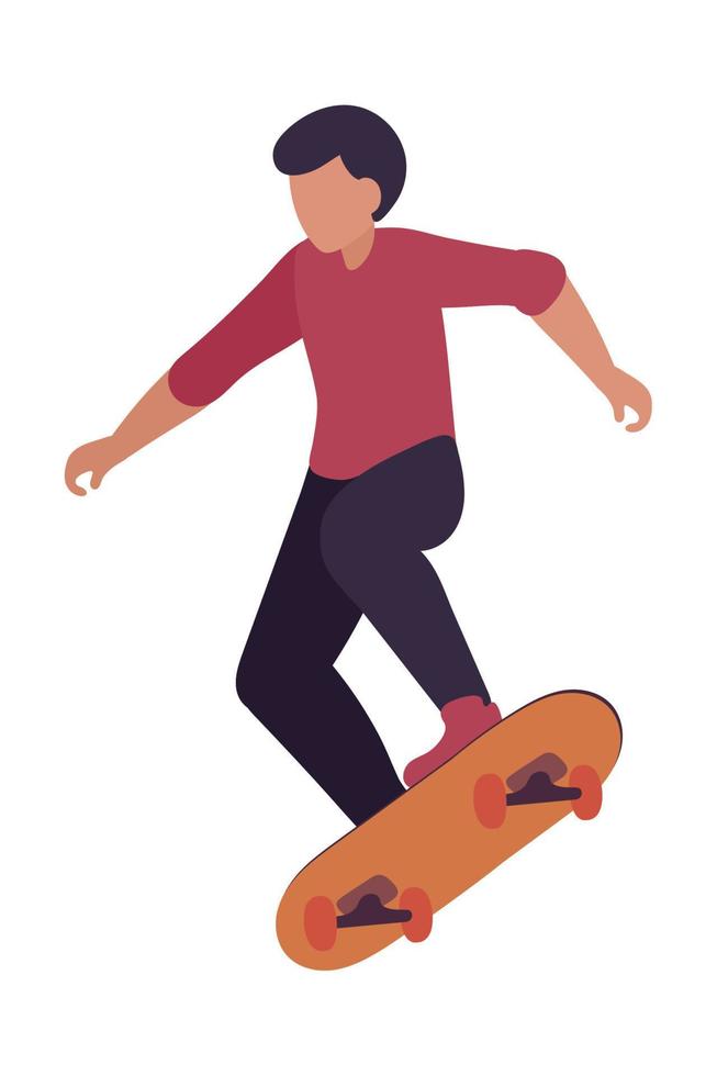 patinador con monopatín vector