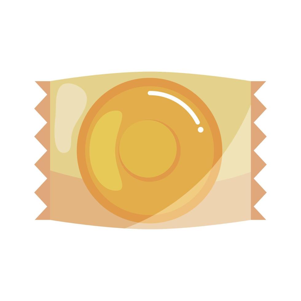 caramelo en icono de paquete vector