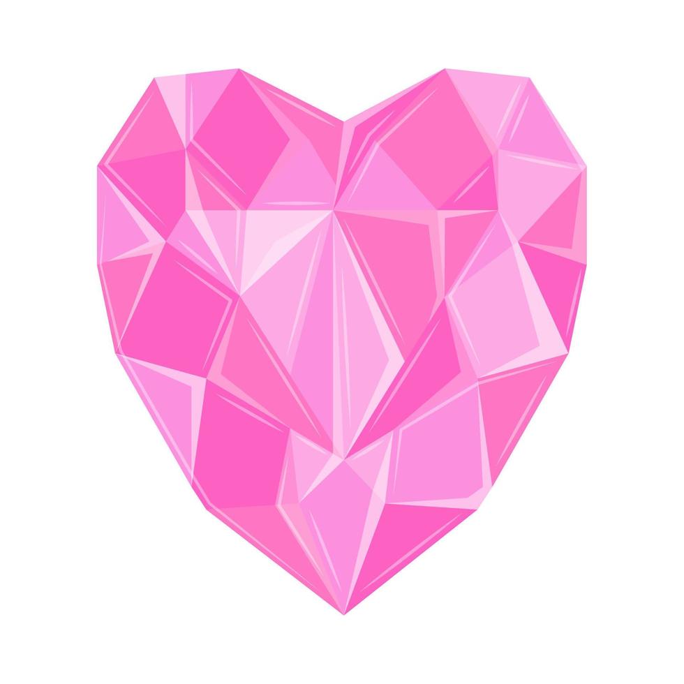 gemstone shaped heart vector