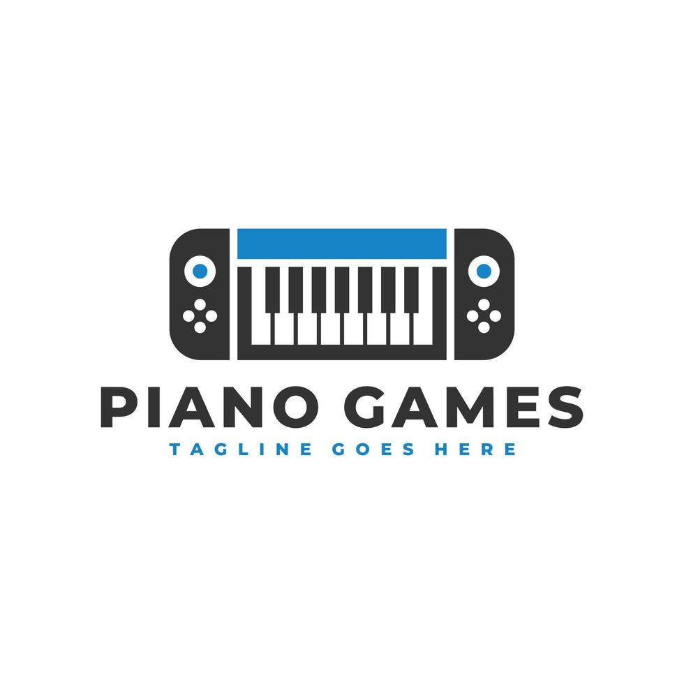 diseño de logotipo de ilustración de juego de piano vector