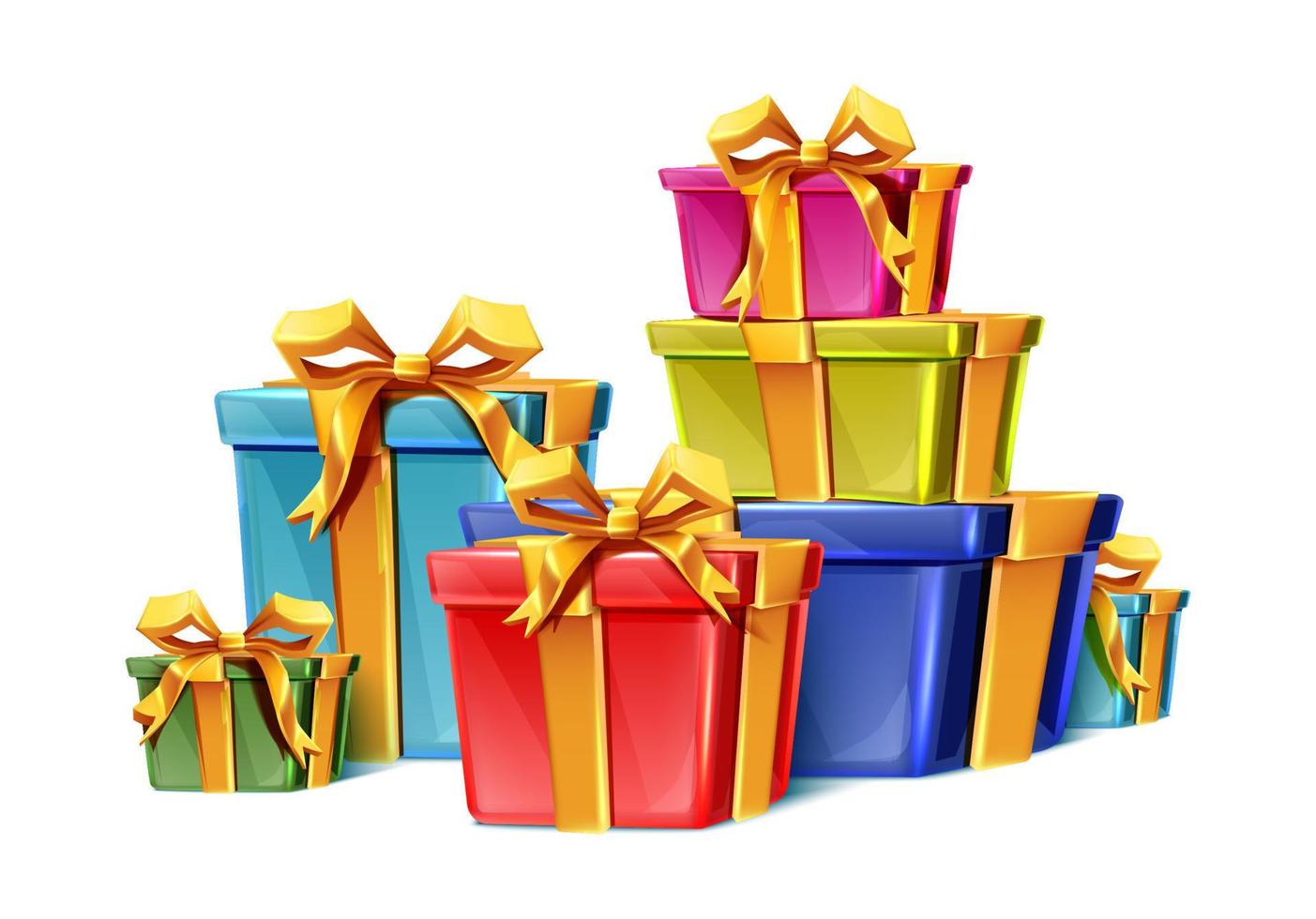 Cajas de Regalo y bolsas de regalos coloridos aislado sobre fondo blanco  Fotografía de stock  Alamy