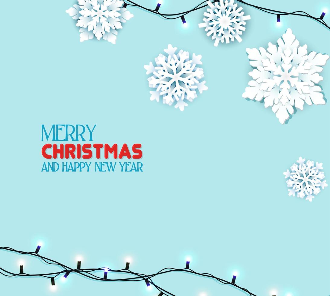 Vector Christmas snowflakes and lights banner decorative elements. Vertical orientation.