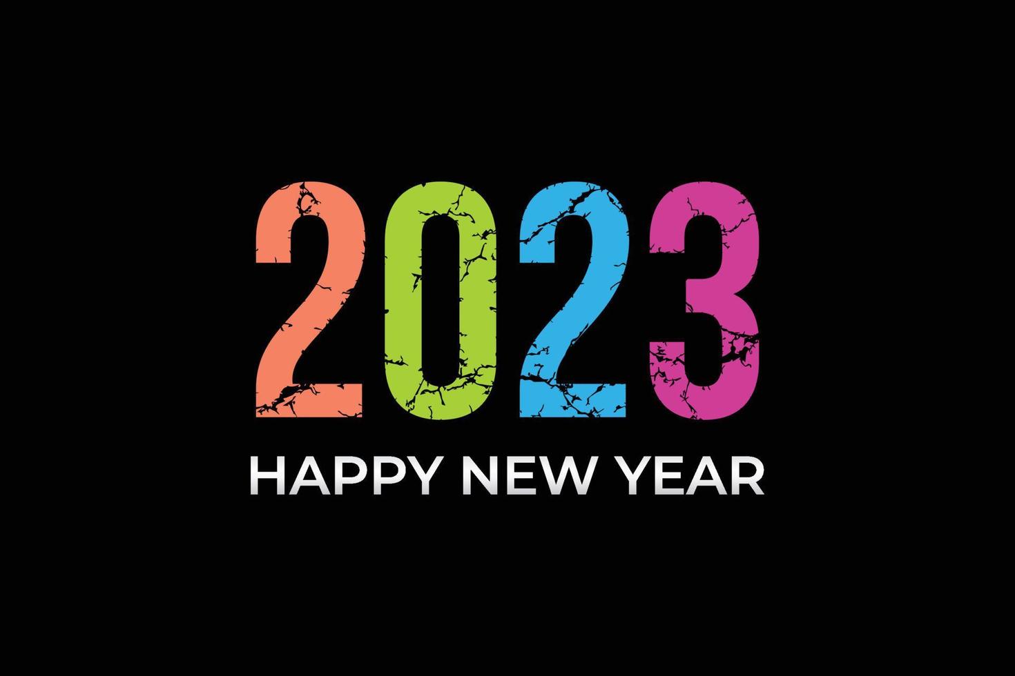 feliz año nuevo 2023 texto tipografía diseño vector ilustración