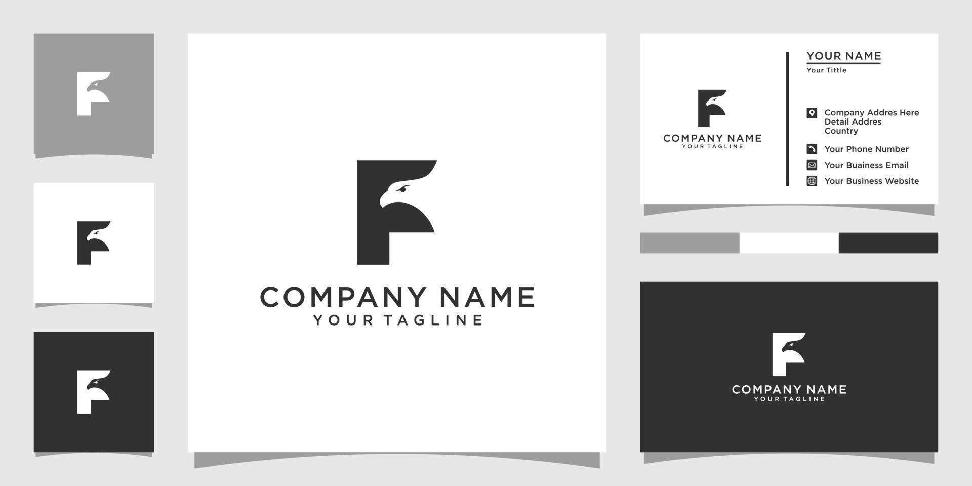 Initial letter F with Falcon logo design vector. vector