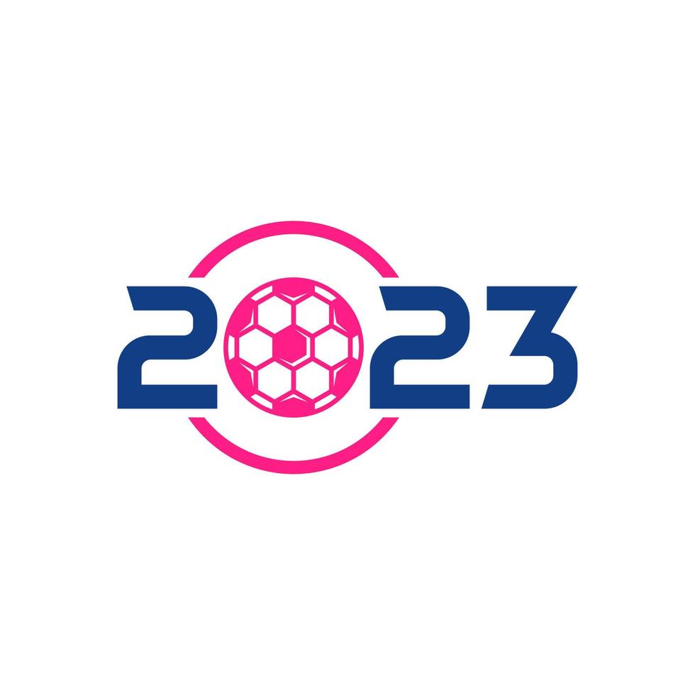 Plantilla de logotipo de fútbol 2023, vector de diseño de logotipo de fútbol 2023