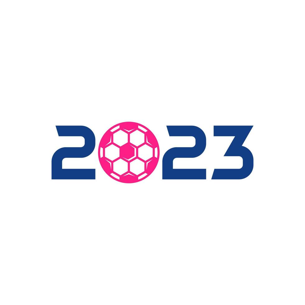 Plantilla de logotipo de fútbol 2023, vector de diseño de logotipo de fútbol 2023