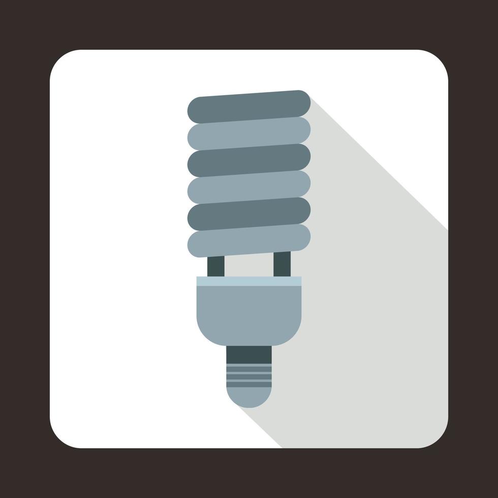 Fluorescent bulb icon, flat style vector