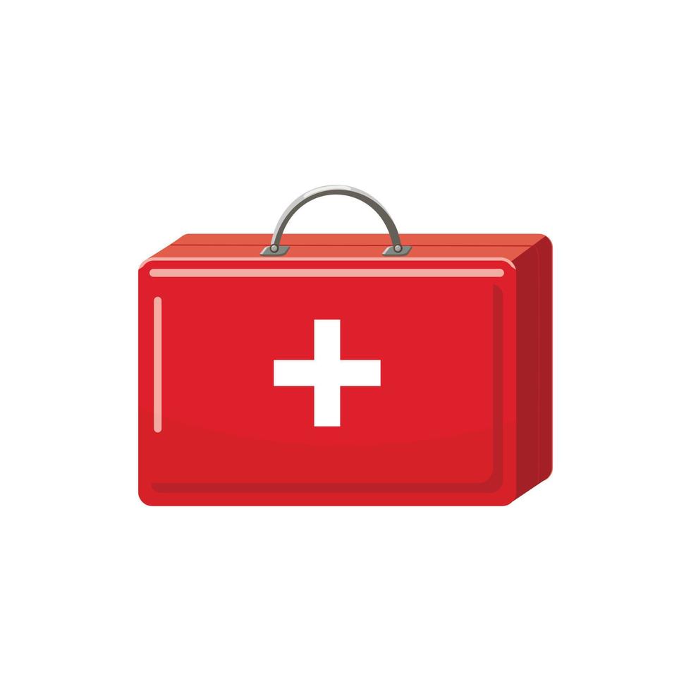 Medicine chest icon, cartoon style vector