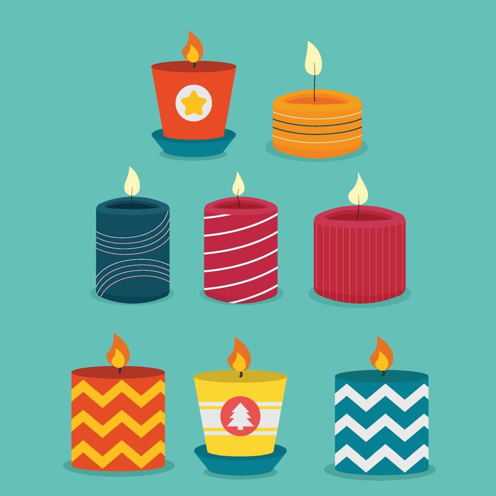Detailed scented candle collection vector