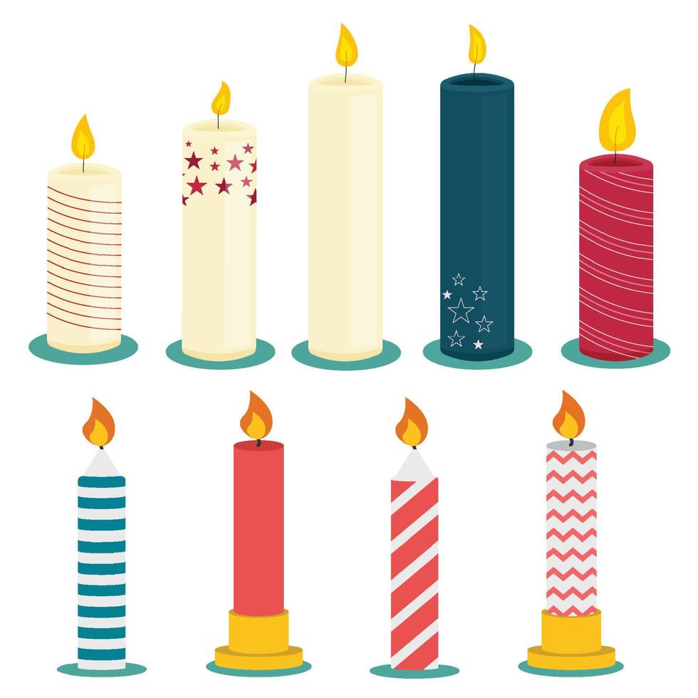 Colorful candle collection vectors