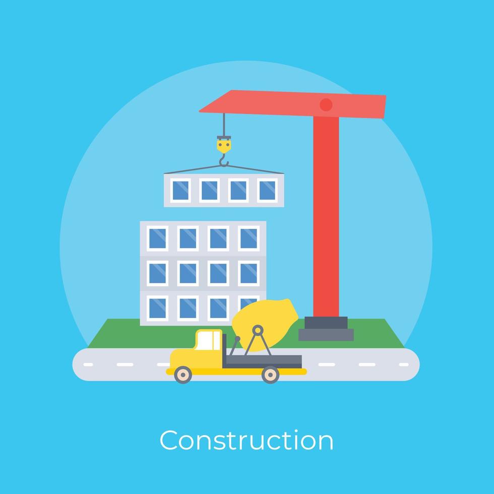 Trendy Construction Concepts vector