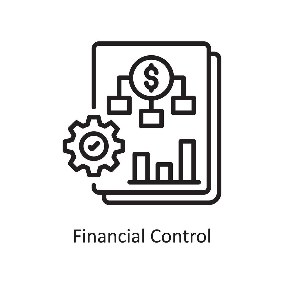 Financial Control Vector Outline Icon Design illustration. Business and Finance Symbol on White background EPS 10 File