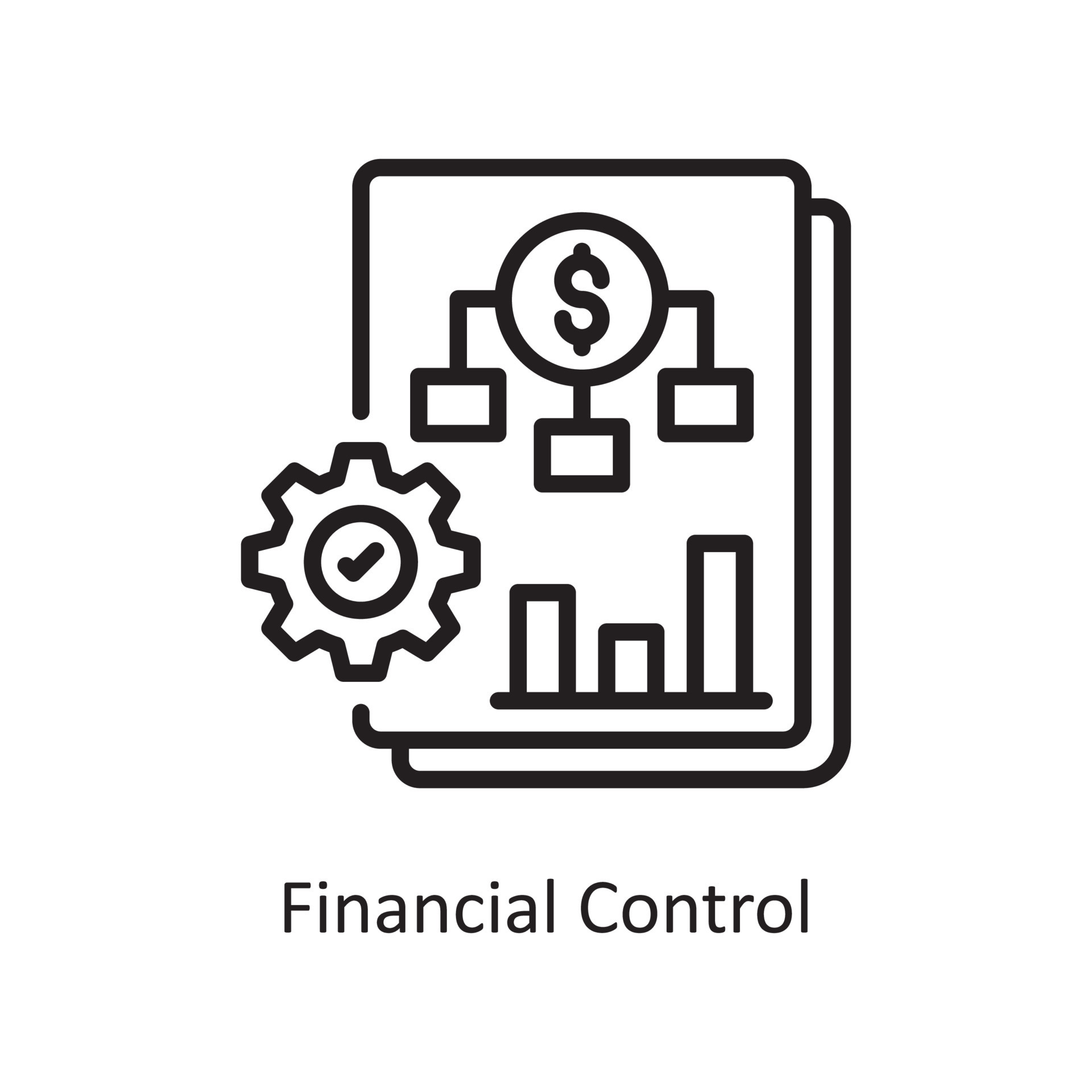 Financial Control Vector Outline Icon Design Illustration Business And financial-control-vector-outline-icon-design-illustration-business-and