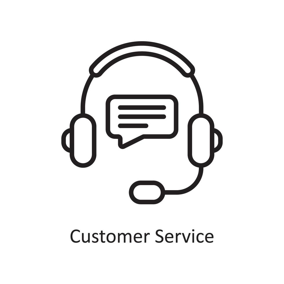 Customer Service Vector Outline Icon Design illustration. Business and Finance Symbol on White background EPS 10 File