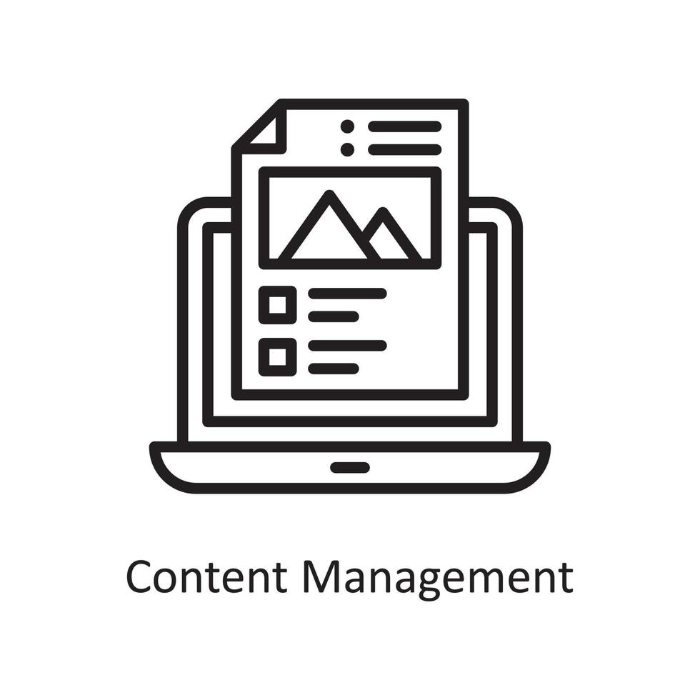 Content Management Vector Outline Icon Design illustration. Business and Finance Symbol on White background EPS 10 File