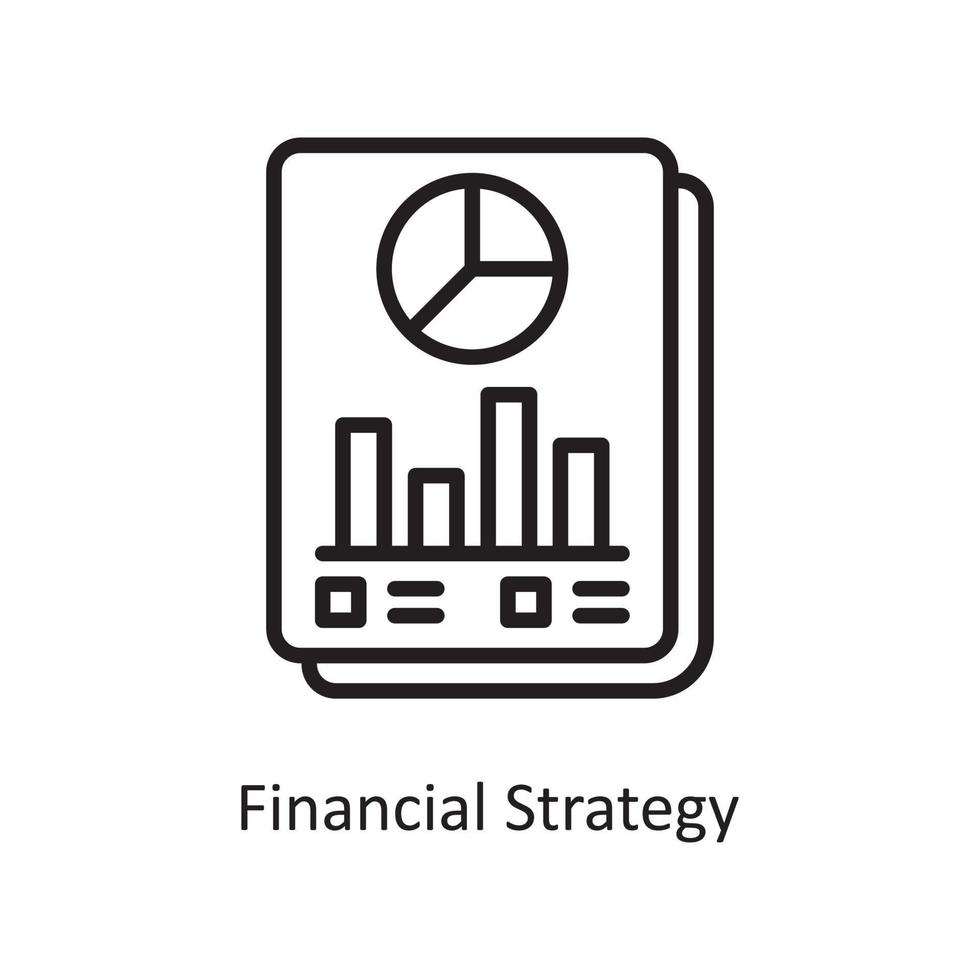 Financial Strategy Vector Outline Icon Design illustration. Business and Finance Symbol on White background EPS 10 File