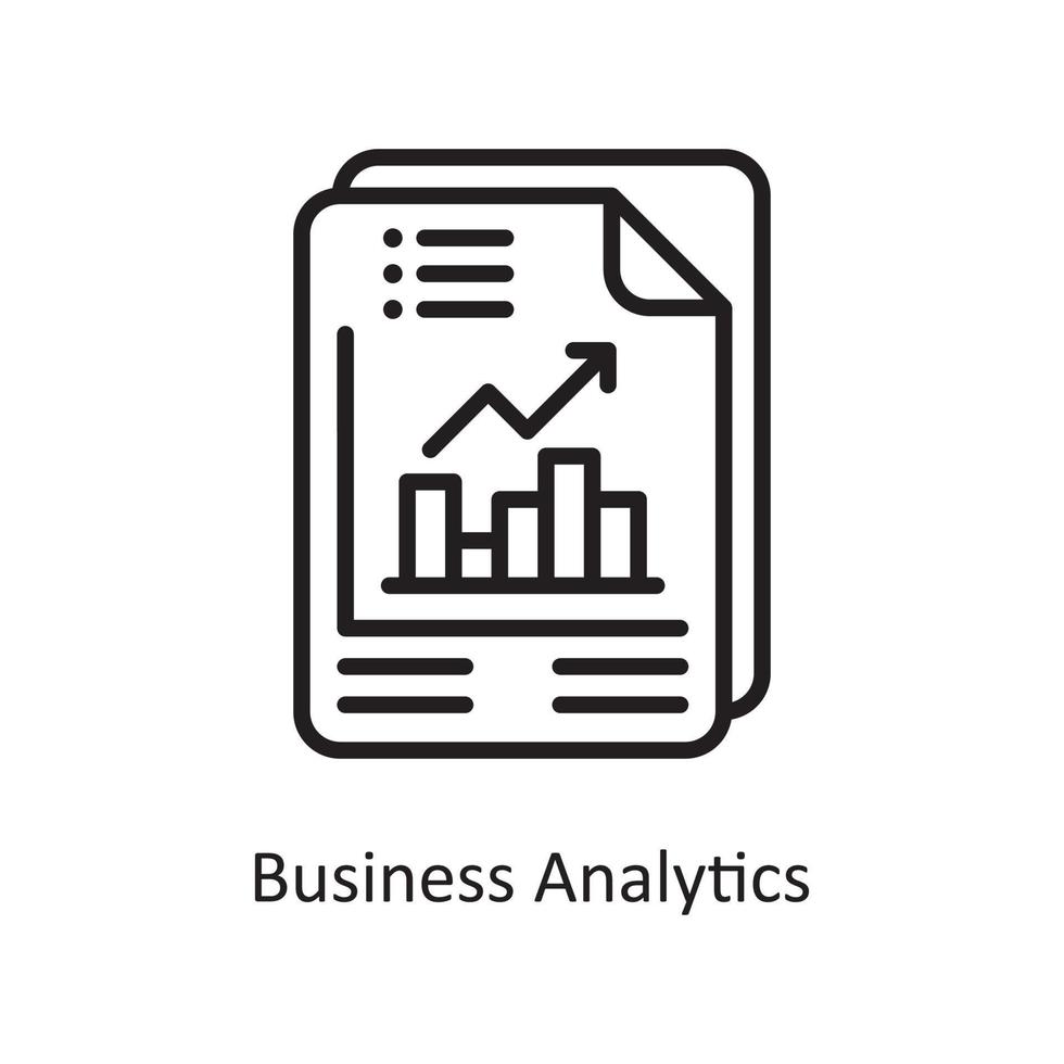 Business Analytics Vector Outline Icon Design illustration. Business and Finance Symbol on White