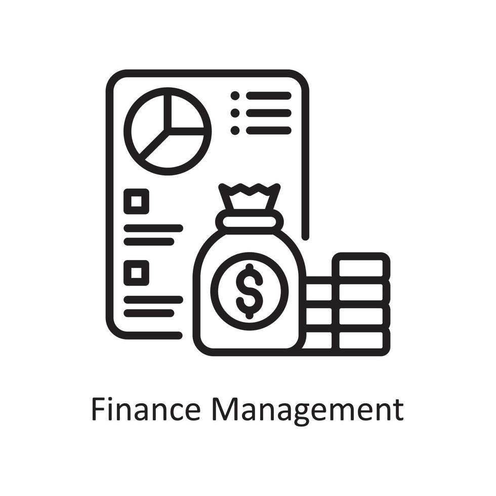 Finance Management  Vector Outline Icon Design illustration. Business and Finance Symbol on White background EPS 10 File