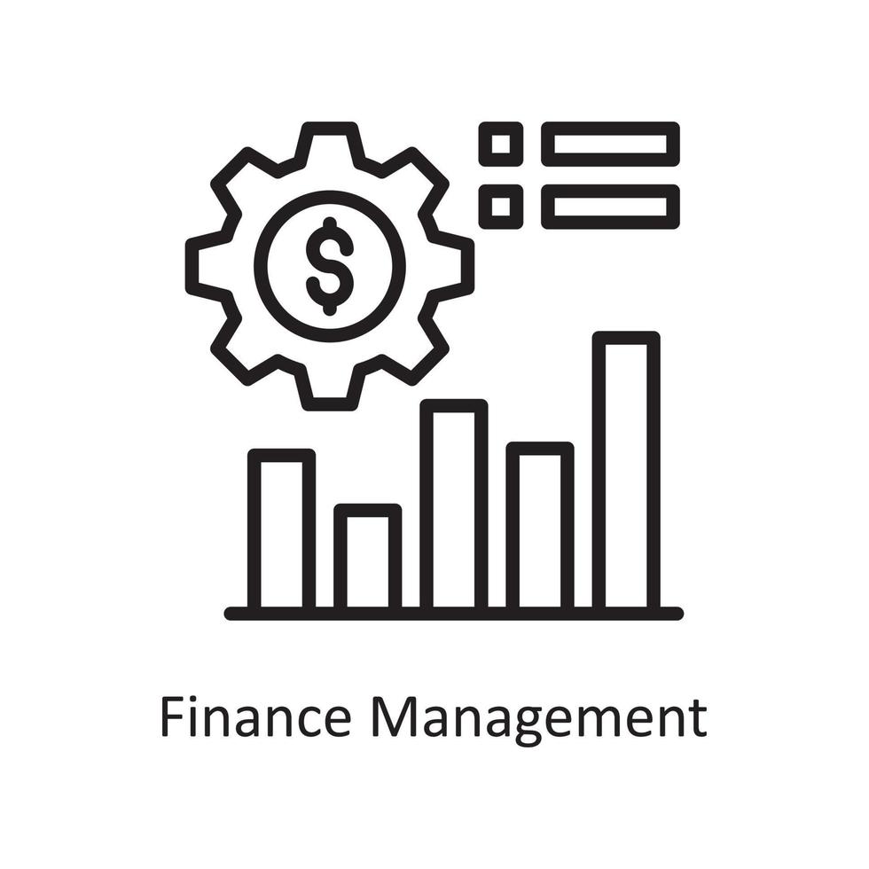 Finance Management  Vector Outline Icon Design illustration. Business and Finance Symbol on White background EPS 10 File