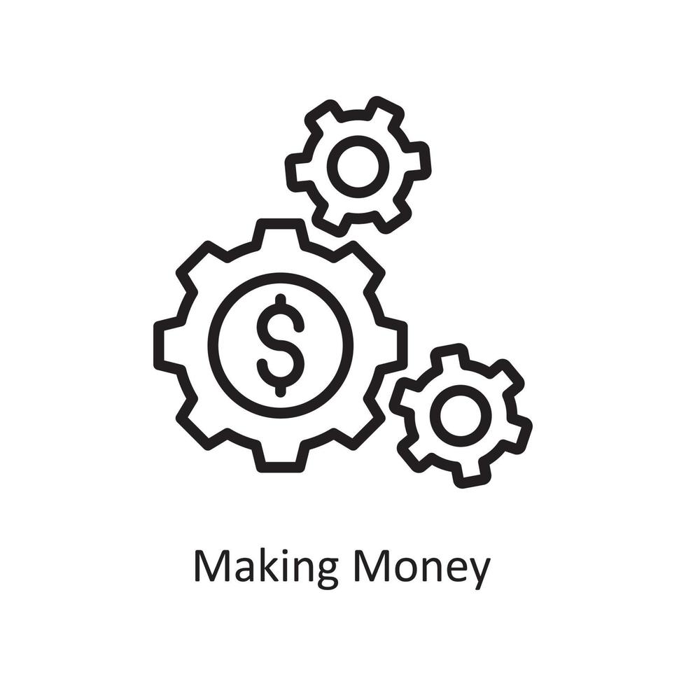 Making Money Vector Outline Icon Design illustration. Business and Finance Symbol on White background EPS 10 File