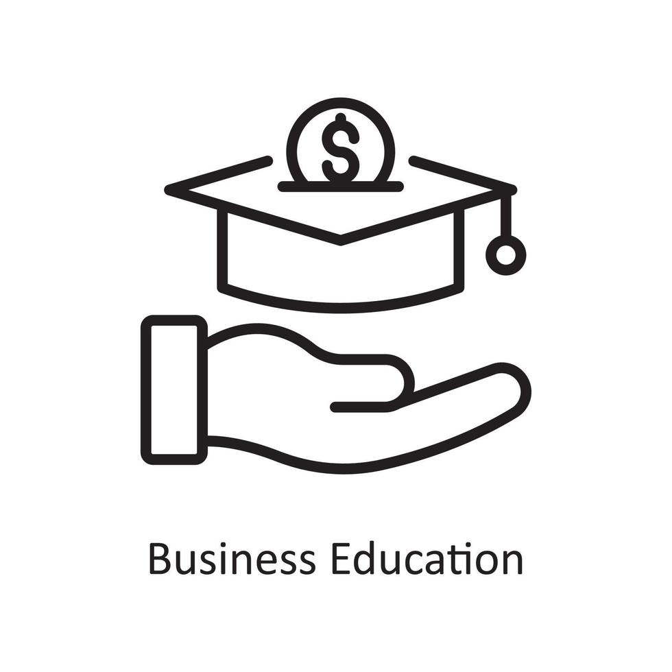Business Education Vector Outline Icon Design illustration. Business and Finance Symbol on White background EPS 10 File
