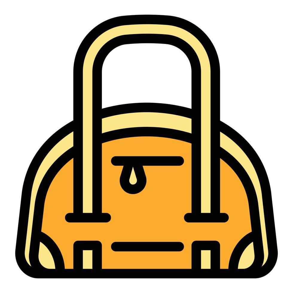 Leather bag icon, outline style vector